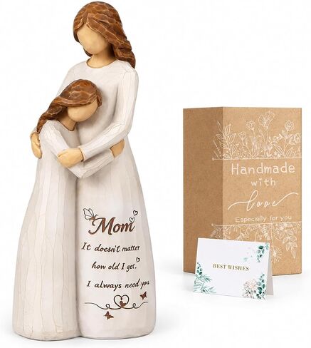Mom Birthday Gifts from Son, 6.5" Hand-Painted Mother and Son Figurine Statue, Boy Mom Gifts, Mother of the Groom Gift, Mothers Day Christmas Birthday Gift from Son in Kuwait