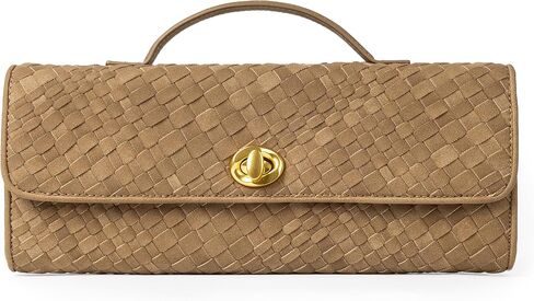 Joryin Woven Purse for Women Evening Clutch Woven Leather & Suede Handbags Crossbody Bag Purse Formal Evening Bag in Saudi Arabia