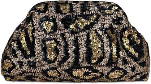 ENBEI Women's Sequin Leopard Print Evening Clutch Sparkly Handbag, Large Capacity Party Purse for Wedding Prom Cocktail Night Out | Sequin Leopard in Saudi Arabia