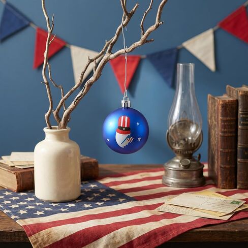 Memorial Day Decorations, 4th of July Decorations for Tree, 33PCS Red White and Blue Ornaments, Patriotic Decorations, Independence Day Decor, USA 250th Anniversary Decorations (Red White and Blue) in Saudi Arabia