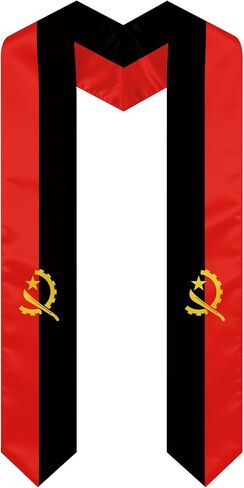 Angola Graduation Sash Stole International Study Abroad Unisex Angola Flag Graduation Scarf in Kuwait