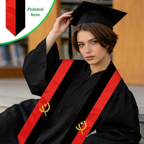 Angola Graduation Sash Stole International Study Abroad Unisex Angola Flag Graduation Scarf in Kuwait
