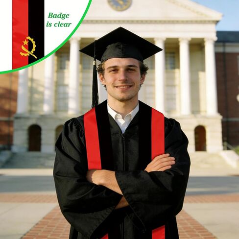 Angola Graduation Sash Stole International Study Abroad Unisex Angola Flag Graduation Scarf in Kuwait