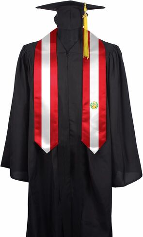 Flag Graduation Stole Sash, Flag Graduation Shawl Sash Stole Wraps Scarf For International Study Pride Women Men (Peru) in Saudi Arabia