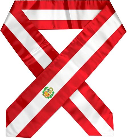 Flag Graduation Stole Sash, Flag Graduation Shawl Sash Stole Wraps Scarf For International Study Pride Women Men (Peru) in Saudi Arabia