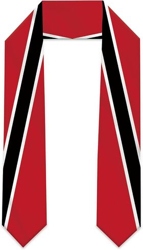 Trinidad and Tobago Flag Graduation Stole Sash Scarf Double Layer Polyester Satin Fabric Anti-Wrinkle in Kuwait
