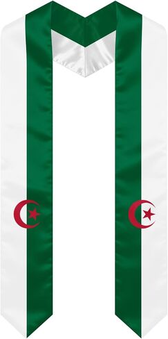 Algeria Graduation Sash Stole International Study Abroad Unisex Algeria Flag Graduation Scarf in Kuwait