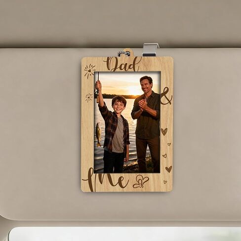 Fathers Day Gift for Papa, Drive Safe Papa We Love You Hanging Picture Frame, Wooden Photo Frame Keepsake from Grandkids Kids, Sentimental Gift for Birthday Christmas in Kuwait