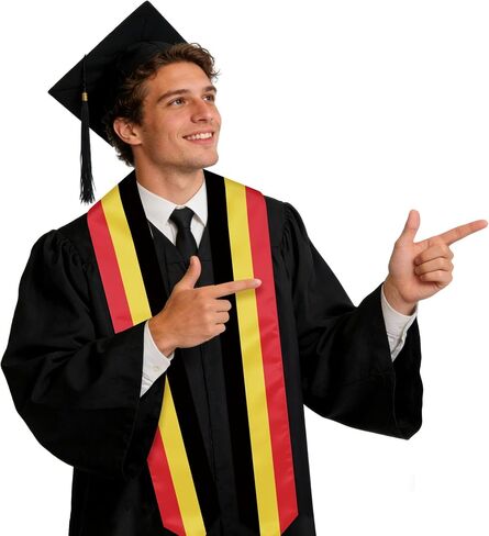 Belgium Graduation Sash Stole International Study Abroad Unisex Belgium Flag Graduation Scarf in Kuwait