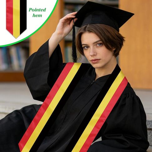Belgium Graduation Sash Stole International Study Abroad Unisex Belgium Flag Graduation Scarf in Kuwait