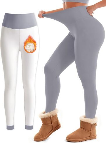 Laite Hebe Fleece Lined Leggings Women - High Waisted Winter Yoga Pants Tummy Control Soft Thermal Warm for Hiking Workout in Saudi Arabia