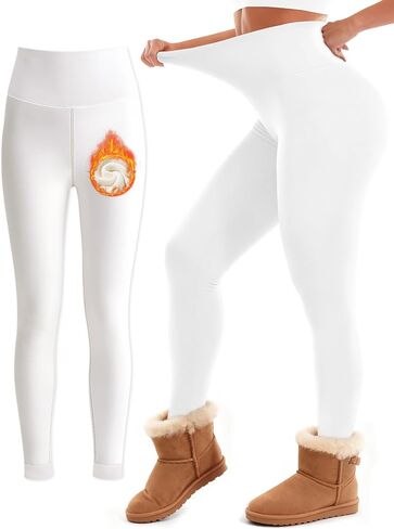 Laite Hebe Fleece Lined Leggings Women - High Waisted Winter Yoga Pants Tummy Control Soft Thermal Warm for Hiking Workout in Saudi Arabia