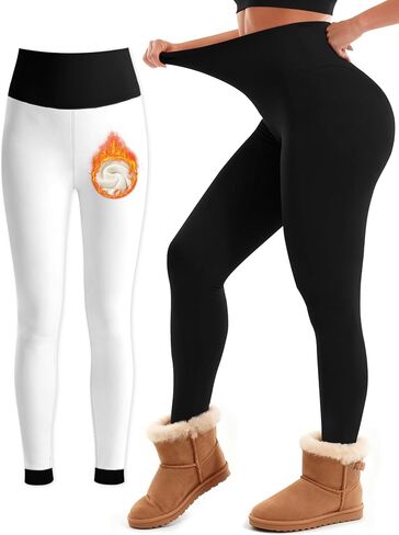 Laite Hebe Fleece Lined Leggings Women - High Waisted Winter Yoga Pants Tummy Control Soft Thermal Warm for Hiking Workout in Saudi Arabia