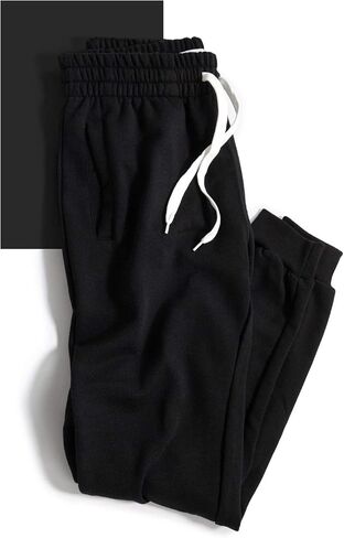 Shaka Wear Men’s Joggers Sweatpants - Medium Heavy Cotton Fleece Slim Fit Full Length Casual Pants Sports Workout FJP02 Black,2XL in Saudi Arabia
