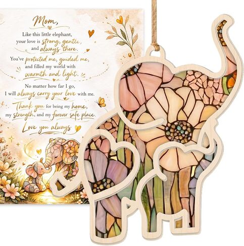 Friendship Elephant Ornament, Best Friend Gift for Women, Friendship Gifts for Women, Elephant Gifts for Friend, Unique Gifts for Best Friends, 2 Layer Elephant Sun Catcher, 4.3 x 4 Inch in Saudi Arabia