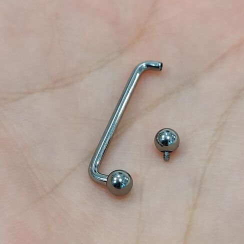 BodyJewelryOnline 316L الفولاذ الجراحي 14G التيلة الحديد سطح ثقب سطح الحديد الكرة ينتهي التيلة سطح ثقب المجوهرات 12 مللي متر-25 مللي متر in Kuwait