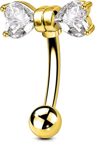 OUFER 16G Rook Earring Piercing Jewelry - 316L الفولاذ الجراحي الوردي الشفاف تشيكوسلوفاكيا حلقات الحاجب، 6/8 مم منحني الحديد العمودي لابريت الشفاه ثقب المجوهرات in Kuwait