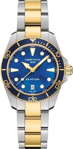 Certina, Womens, DS Action Lady, 34.5, mm, Steel, Quartz, Precidrive, Watch, Blue Mother of Pearl, Steel, C0482102213100 in Kuwait