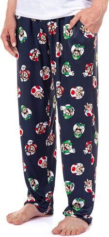 Seven Times Six Super Mario Pajama Pants Men's AOP Mario Luigi Toad Character Porthole Pajamas Loungewear Sleepwear in Kuwait