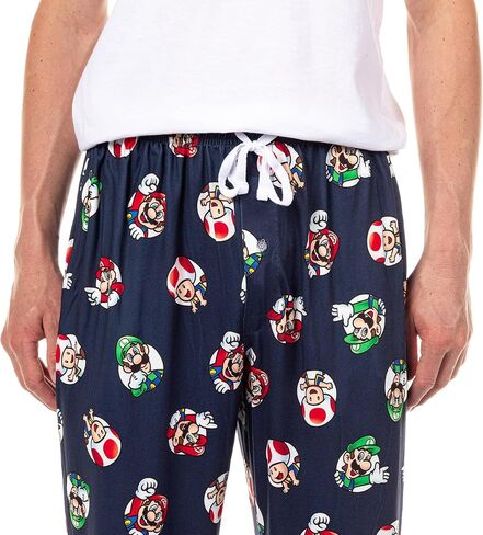 Seven Times Six Super Mario Pajama Pants Men's AOP Mario Luigi Toad Character Porthole Pajamas Loungewear Sleepwear in Kuwait