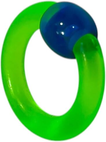 6G Glow In Dark UV Reactive Acrylic Captive Bead Ring CBR Large Gauges Expander Earrings Septum Pierced Body Jewelry 16mm 5/8 Inch in Kuwait