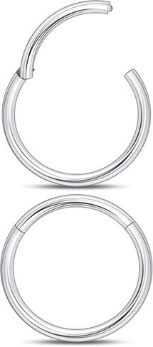 20G-2G Hinged Clicker Septum Nose Rings Hoops 316L Surgical Steel Segment Septum Lip Nipple Ring Cartilage Tragus Helix Sleeper Earrings Piercing Jewelry for Women Men 6mm-19mm in Saudi Arabia