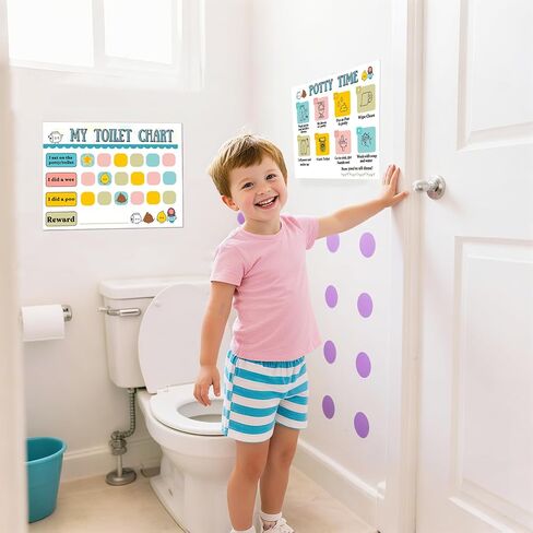 18 Pcs Potty Training Sticker Chart for Kids, Bathroom Habits Reward Potty Training Chart for Toddlers Boys Girls with Pee and Poop Stickers Toilet Star Reward Charts Toilet Habits Tracking (4Chart) in Saudi Arabia