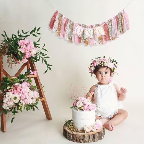 Wildflower High Chair Banner - Fairy First Birthday Decorations, Our Little Wild Flower Is Turning One Banner, Floral 1st Birthday Decoration, Floral One Garland Party Supplies in Saudi Arabia