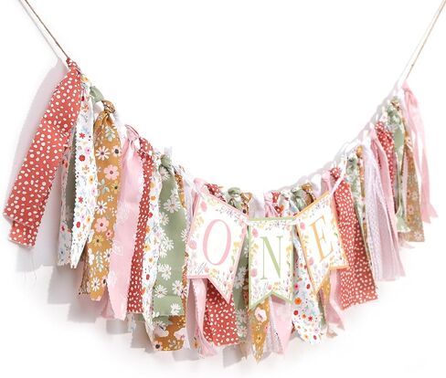 Wildflower High Chair Banner - Fairy First Birthday Decorations, Our Little Wild Flower Is Turning One Banner, Floral 1st Birthday Decoration, Floral One Garland Party Supplies in Saudi Arabia