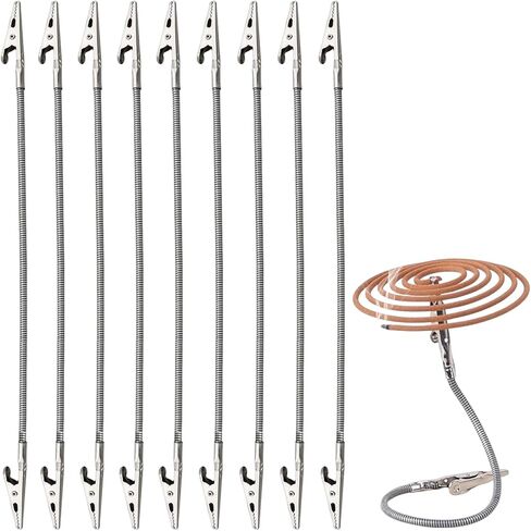 Portable Mosquito Coil Holder Clip Flexible Height Adjustable Metal Incense Stick Stand Holder, Christmas Cards Display Stand Clip for Indoor Outdoor Use Pool Side Patio Deck Camping (10, 7 inch) in Saudi Arabia