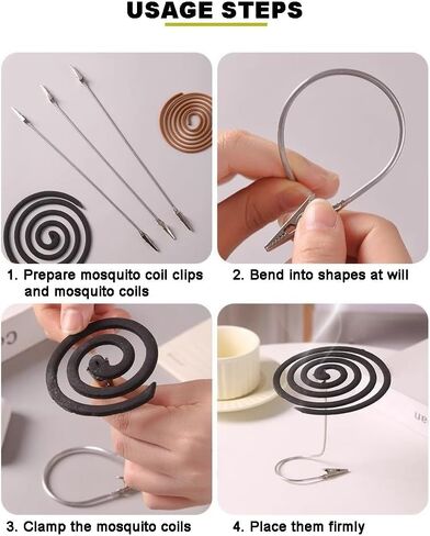 Portable Mosquito Coil Holder Clip Flexible Height Adjustable Metal Incense Stick Stand Holder, Christmas Cards Display Stand Clip for Indoor Outdoor Use Pool Side Patio Deck Camping (10, 7 inch) in Saudi Arabia