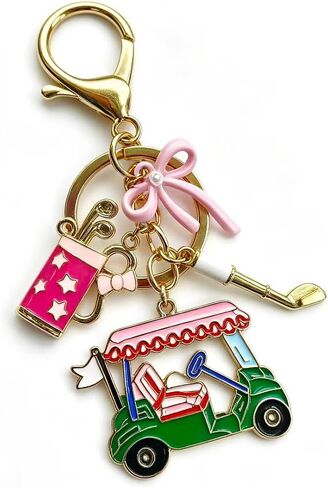 Golf Bag Charms Keychain for Women Handbags Tote Bags Golf Bag Accessories Purse Charm Cute Car Bow Keychain in Saudi Arabia