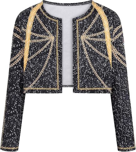 Girls Demon Cosplay Hunters Costume Kids Pop Singer Costume Outfit Black & Golden Jacket with Top and Shorts in Saudi Arabia