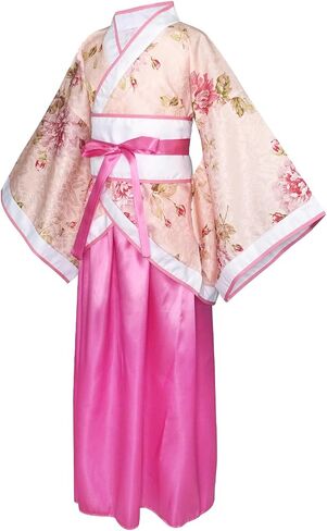 Chinese Hanfu Dress for Girls Kids Asian Princess Costume Chinese Tang Suit Cosplay Outfit 4 Pcs in Saudi Arabia