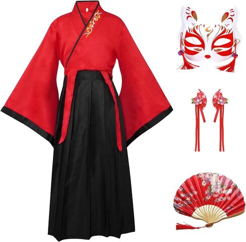 Chinese Hanfu Dress for Girls Kids Asian Princess Costume Chinese Tang Suit Cosplay Outfit 4 Pcs in Saudi Arabia
