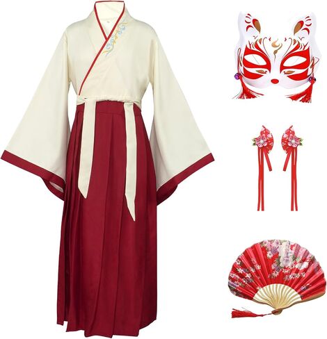 Chinese Hanfu Dress for Girls Kids Asian Princess Costume Chinese Tang Suit Cosplay Outfit 4 Pcs in Saudi Arabia