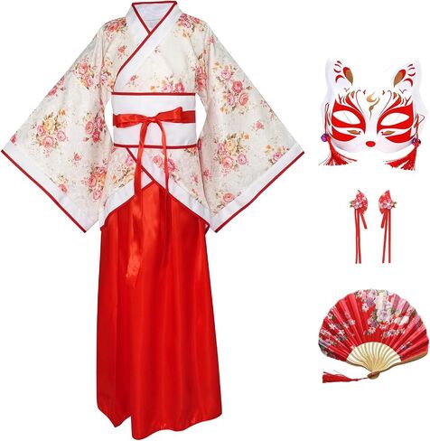 Chinese Hanfu Dress for Girls Kids Asian Princess Costume Chinese Tang Suit Cosplay Outfit 4 Pcs in Saudi Arabia