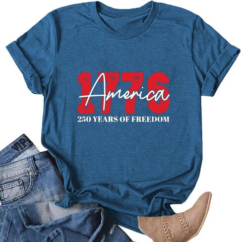 We The People T Shirt Women 250 Anniversary USA Shirt 4th of July Shirts American Flag Graphic Tees Casual Tops in Saudi Arabia