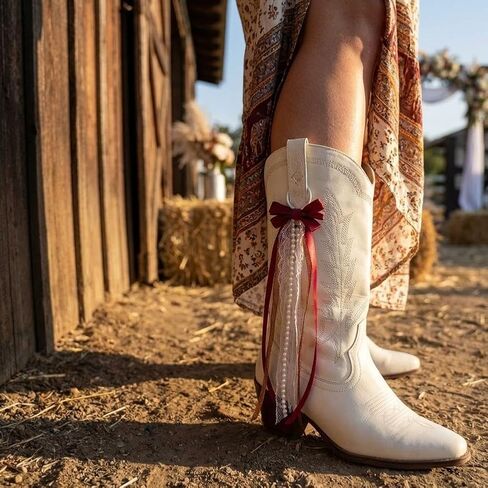 قطعتان من أقواس الدانتيل اللامعة من الدانتيل، ديكور شريطي لأحذية راعية البقر الغربية، لحفلات الزفاف وأعياد الميلاد وحفلات المدرسة وهدايا إكسسوارات للفتيات والنساء in Kuwait