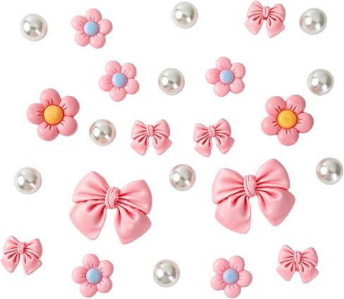 Bling Shoe Charms, Flower Butterfly Pearl Shoe Decoration Charms for Women, Rhinestone Shoes Chain Charms for Girls, DIY Shoes Decoration Pins Accessories Bulk for Party Favor in Saudi Arabia