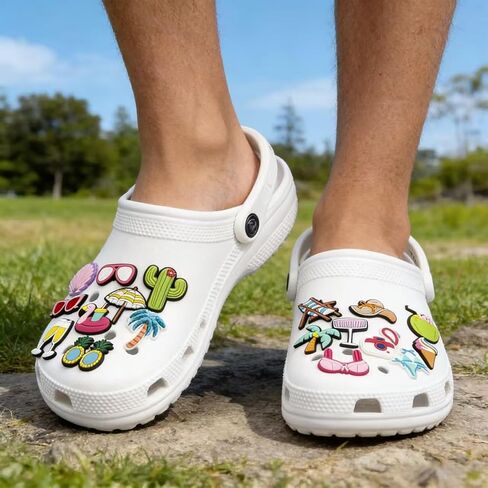 50PCS Random Shoe Charms, Cute Cartoon Shoe Charms Decoration with Different Designs Shape for Teens and Adult Party Gift in Kuwait