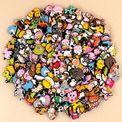50PCS Random Shoe Charms, Cute Cartoon Shoe Charms Decoration with Different Designs Shape for Teens and Adult Party Gift in Kuwait