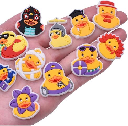 25PCS PVC Little Yellow Duck Shoe Charms with Pins, Animal Themed Shoe Decor Set, Versatile Accessories for Beach Bags & Shoes, Gifts Idea for Birthdays, Christmas, Halloween，Party Favors Shoes in Saudi Arabia