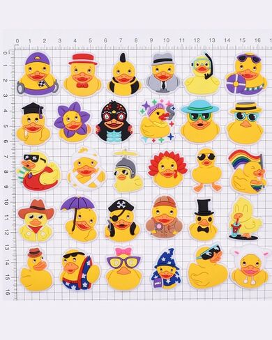 25PCS PVC Little Yellow Duck Shoe Charms with Pins, Animal Themed Shoe Decor Set, Versatile Accessories for Beach Bags & Shoes, Gifts Idea for Birthdays, Christmas, Halloween，Party Favors Shoes in Saudi Arabia
