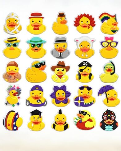 25PCS PVC Little Yellow Duck Shoe Charms with Pins, Animal Themed Shoe Decor Set, Versatile Accessories for Beach Bags & Shoes, Gifts Idea for Birthdays, Christmas, Halloween，Party Favors Shoes in Saudi Arabia