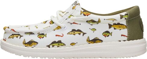 HEYDUDE Boy's Youth Wally Cast Slip On Shoe | Lightweight Easy On, Elastic Laces | Flexible Outsole in Saudi Arabia