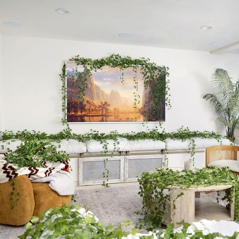 CQURE 120 Pack 840Ft Artificial Ivy Fake Vines,Ivy Garland Greenery Garland Fake Hanging Plants Vines Aesthetic Green Leaves for Bedroom Wedding Party Garden Wall Room Decor in Saudi Arabia