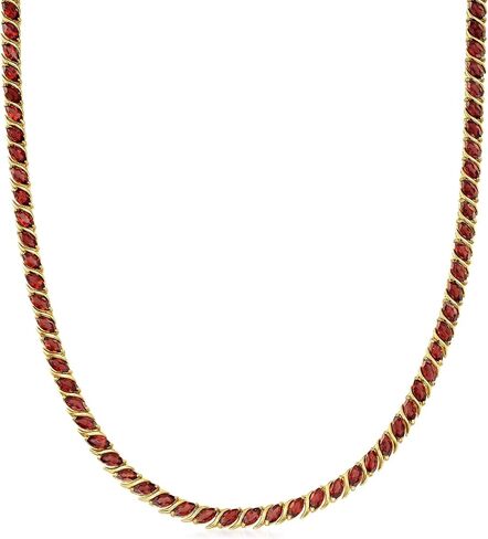 Ross-Simons 20.00 ct. t.w. Garnet Tennis Necklace in 18kt Yellow Gold Over Sterling Silver in Saudi Arabia