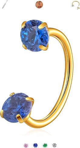 18G/20G Horseshoe Nose Ring,Hypoallergenic Titanium Horse Shoe Nose Ring For Women,Internally Threaded Lip Septum Helix Daith Ear Gold/Sliver Nose Piercing Jewelry 8mm in Kuwait