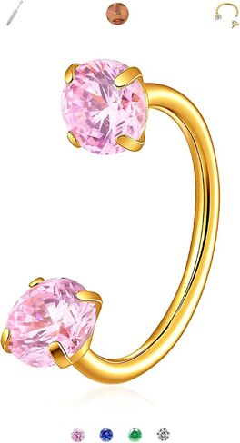 18G/20G Horseshoe Nose Ring,Hypoallergenic Titanium Horse Shoe Nose Ring For Women,Internally Threaded Lip Septum Helix Daith Ear Gold/Sliver Nose Piercing Jewelry 8mm in Kuwait